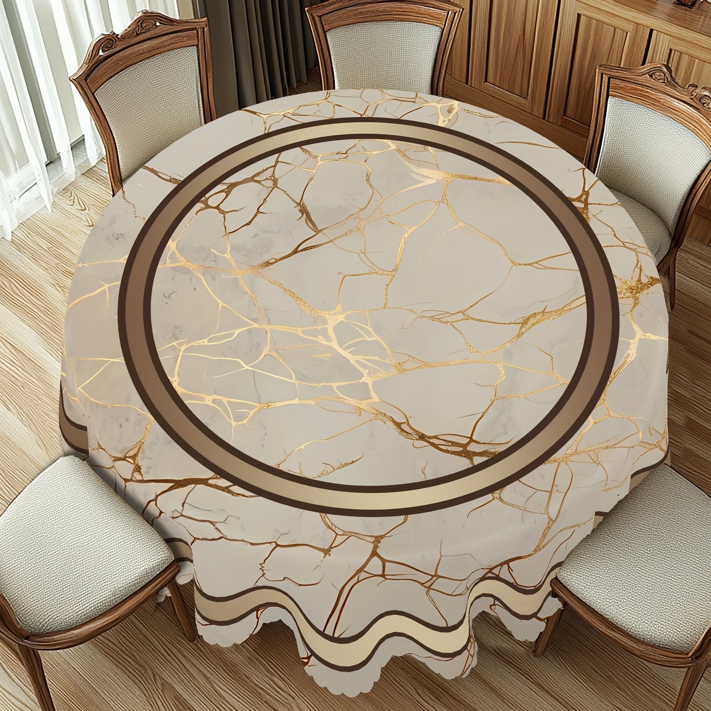 Marble Theme Tablecloth – 1pc (Rectangular & Round Options)
