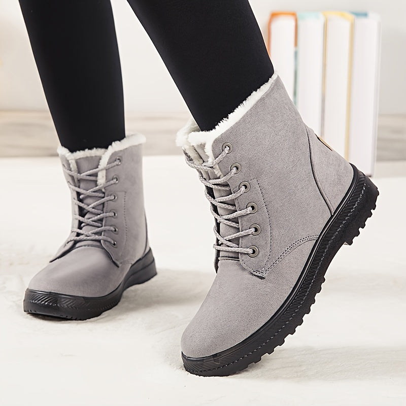Slip-Resistant & Plush Lined Women's Winter Snow Boots – Black B