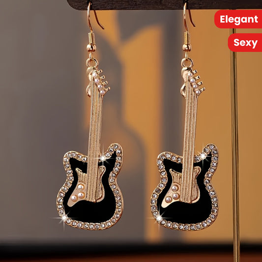 Elegant and Sexy Guitar-Style Pendant Earrings
