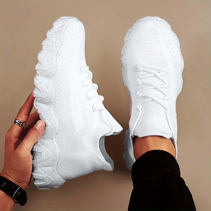 Men's Casual Sneakers – Geometric Knit Comfort & Style