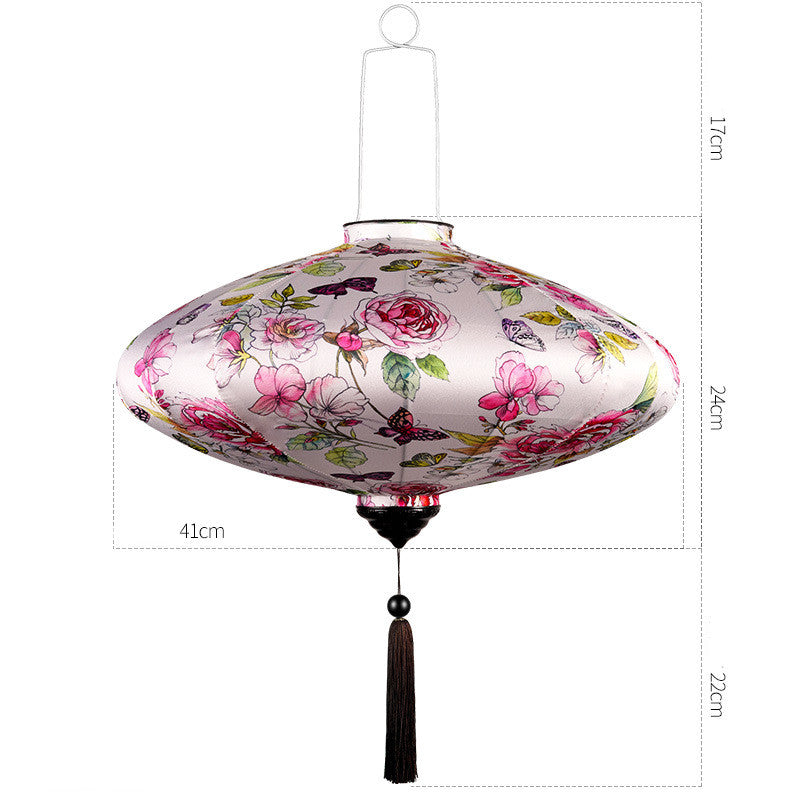 Chinese Style Fabric Lantern Balcony Waterproof Antique