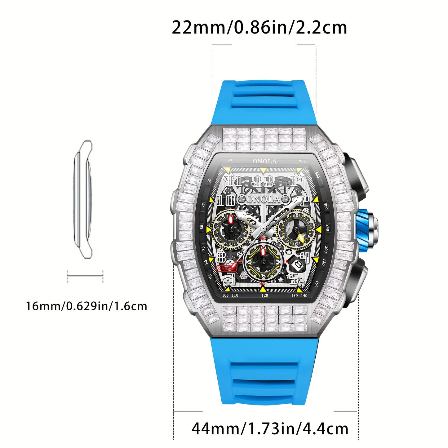 ONOLA Men's Automatic Mechanical Watch – Barrel-Shaped Tourbillon Elegance