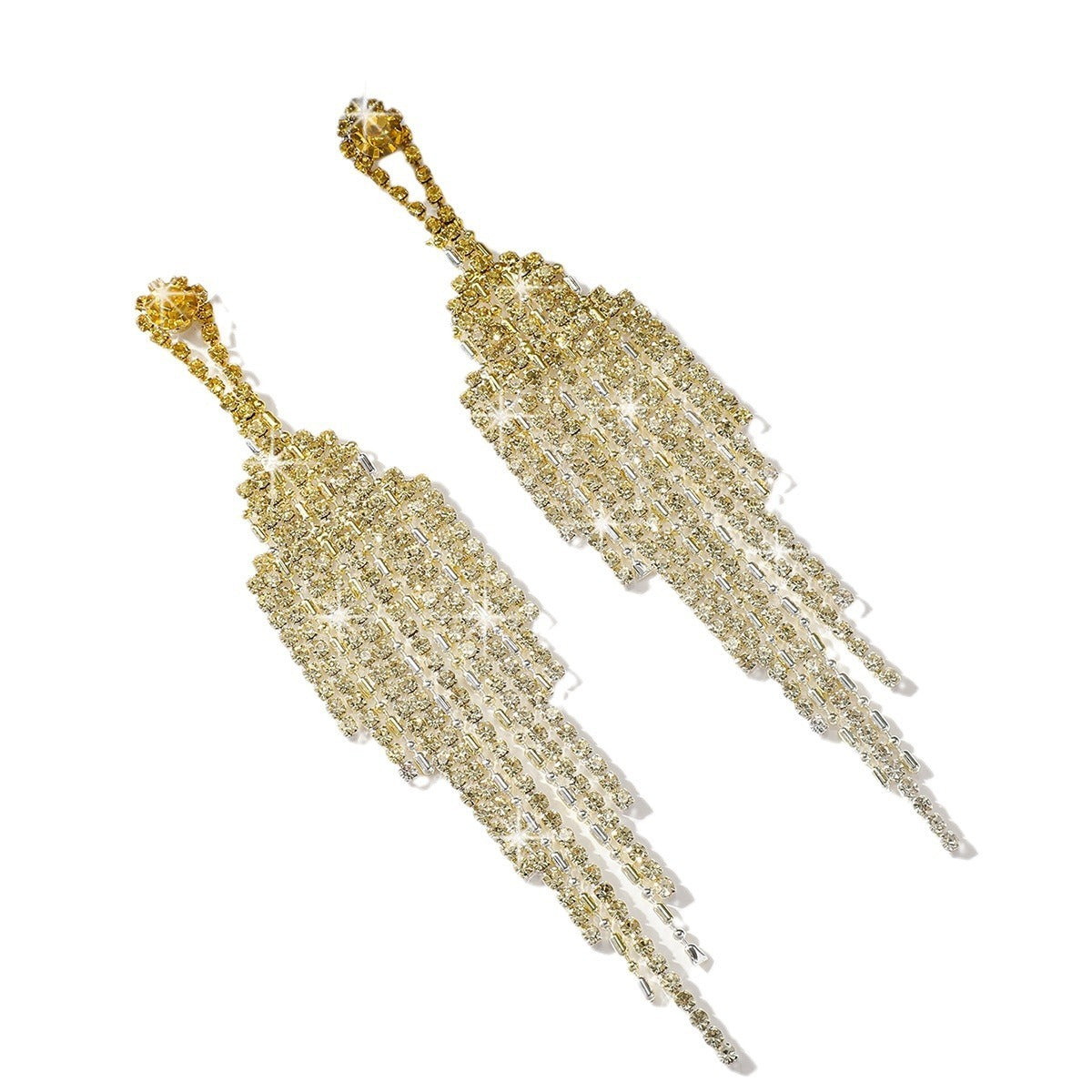 Luxury full Rhinestone Tassel Earrings