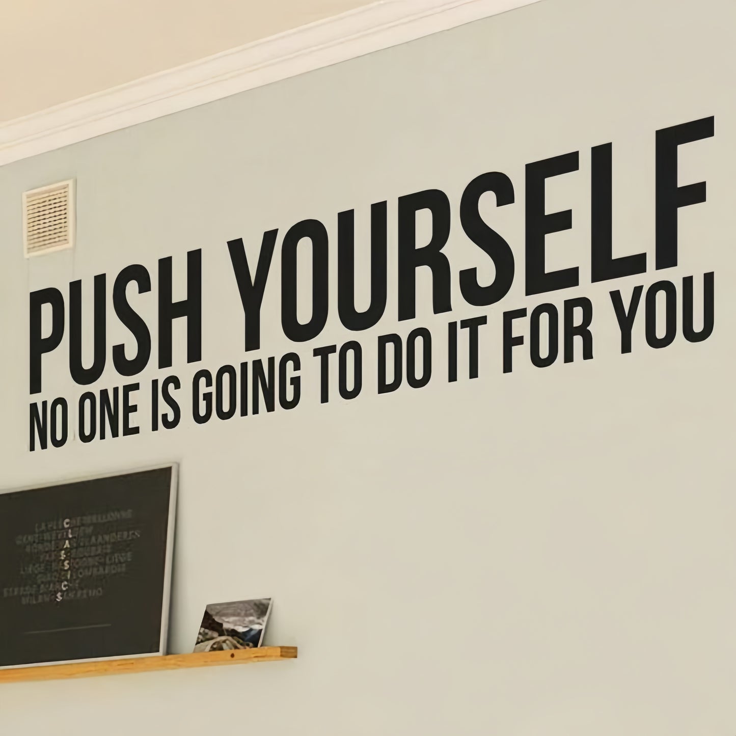 1pc Motivational Quote Wall Decal Sticker - "Push Yourself"