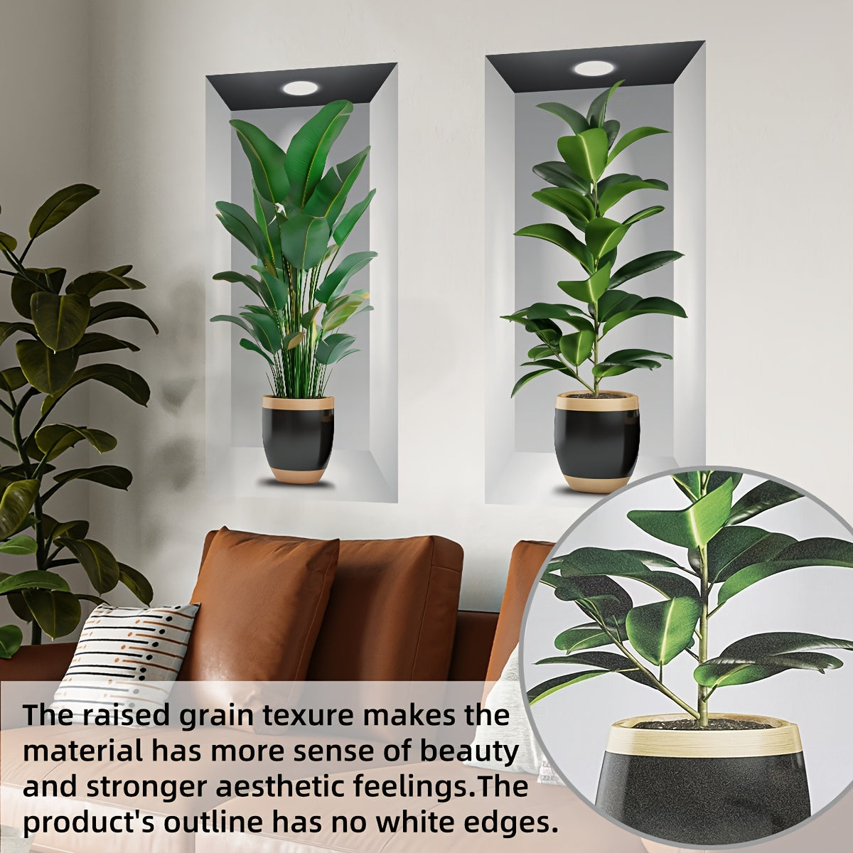 Set of Two Potted Creative Two-Piece Painting Wall Stickers