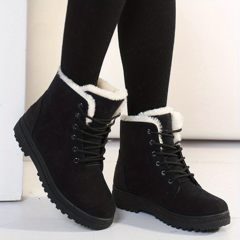 Slip-Resistant & Plush Lined Women's Winter Snow Boots – Black B