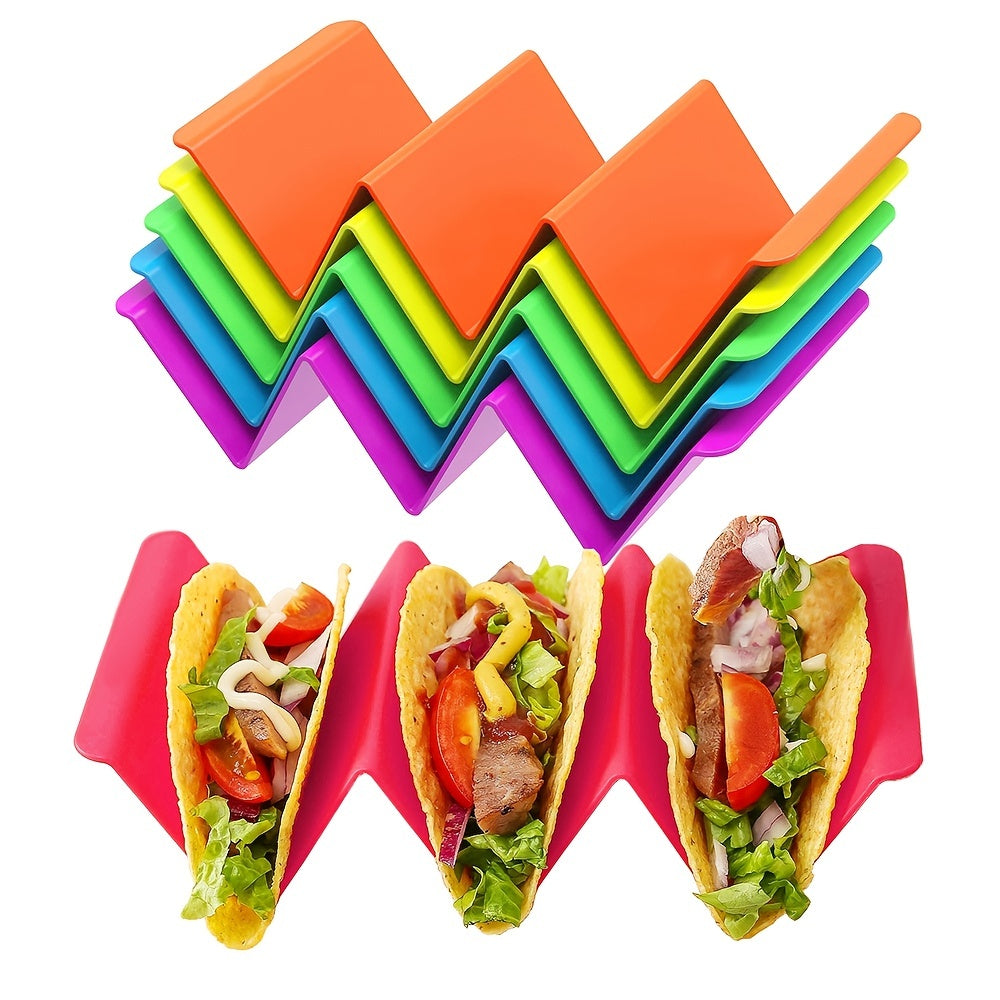 1pc/6pcs Colorful Taco Holder Stands – Premium Large Taco Tray Plates
