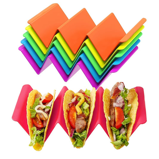 1pc/6pcs Colorful Taco Holder Stands – Premium Large Taco Tray Plates