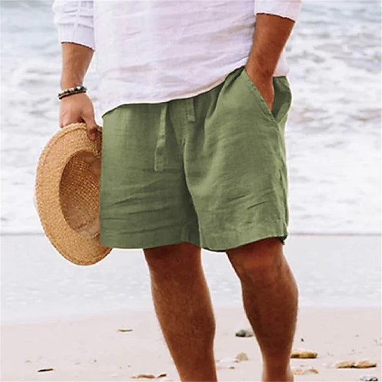 Summer Casual Solid Color Shorts Vacations Beach Pants