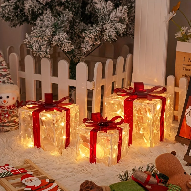 Three Sets of Christmas Luminous and Exquisite Decorative Lights