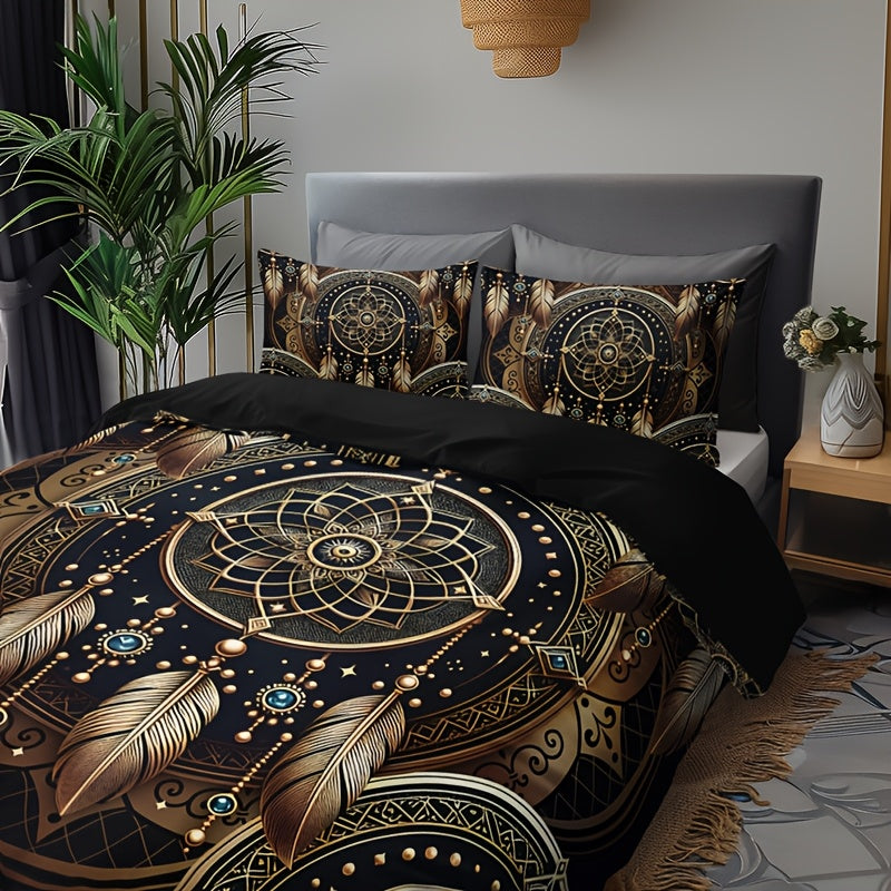 3-Piece Dreamcatcher Feather Tribal Duvet Cover Set