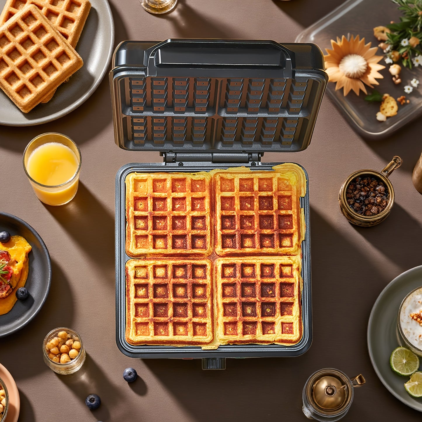 Yabano 4-Slice Belgian Waffle Maker, 1200W