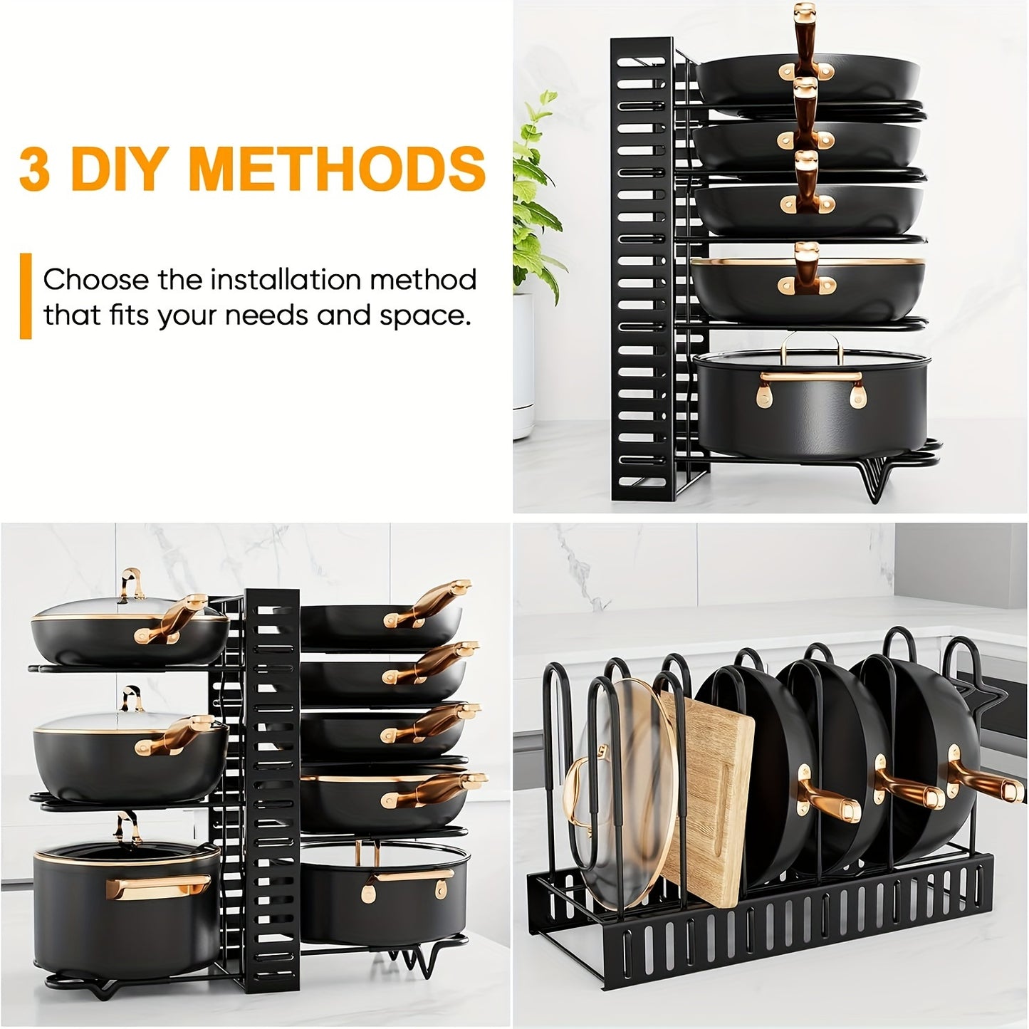 8-Tier Pot & Pan Organizer Rack