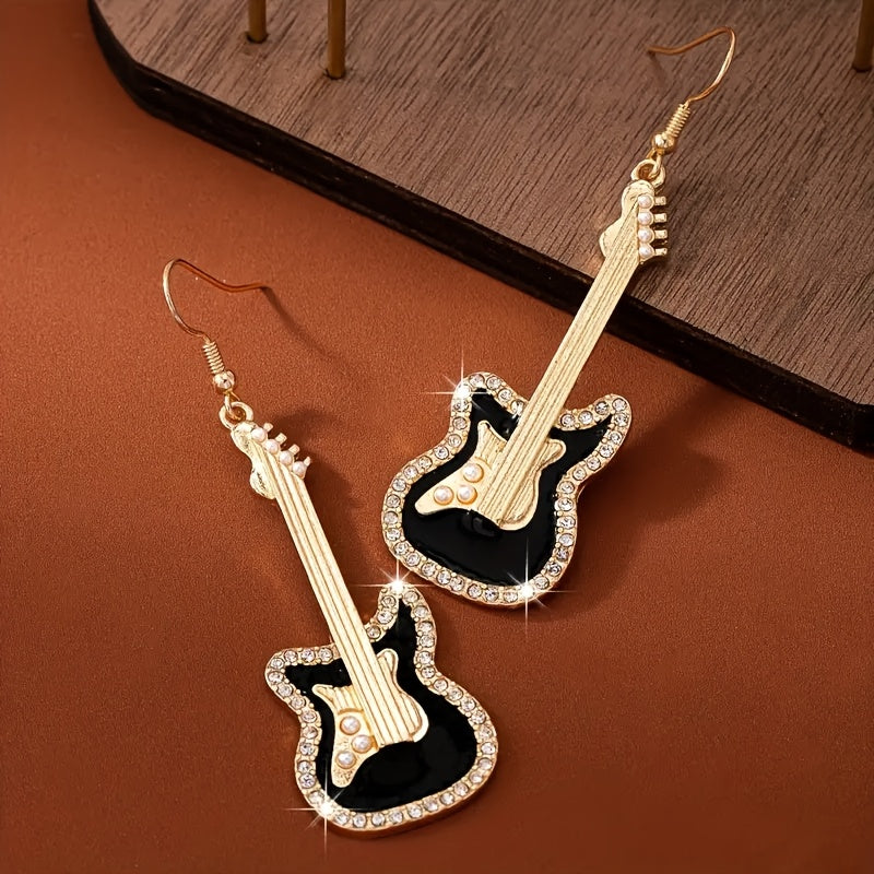 Elegant and Sexy Guitar-Style Pendant Earrings