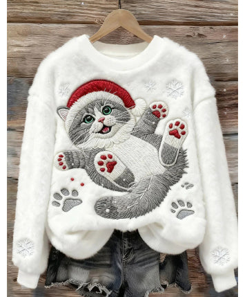 Women's Round-neck Sweatshirt With Faux