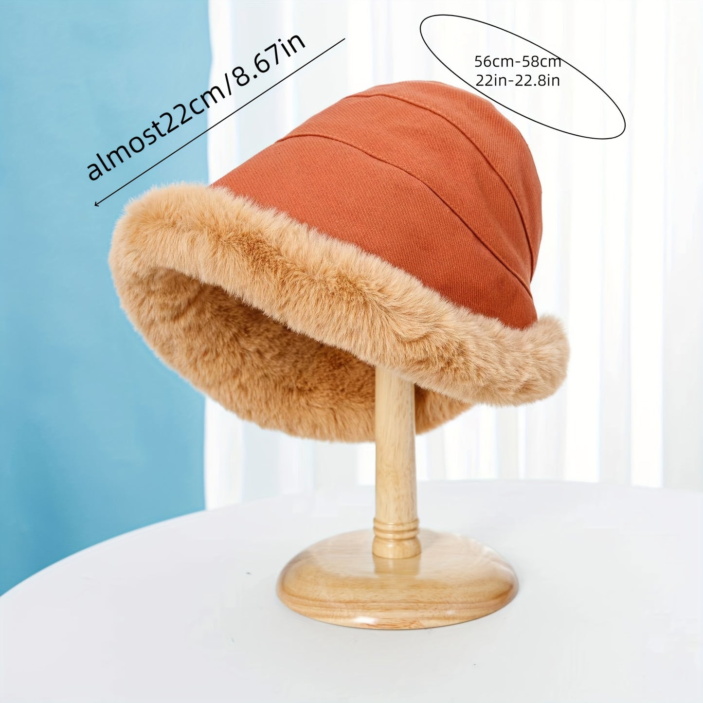 Winter Thermal Bucket Hat – Faux Fur Plush Ear Protection Warmer