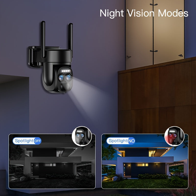 10x Zoom 360° Solar-Powered WiFi Security Camera – 2K FHD