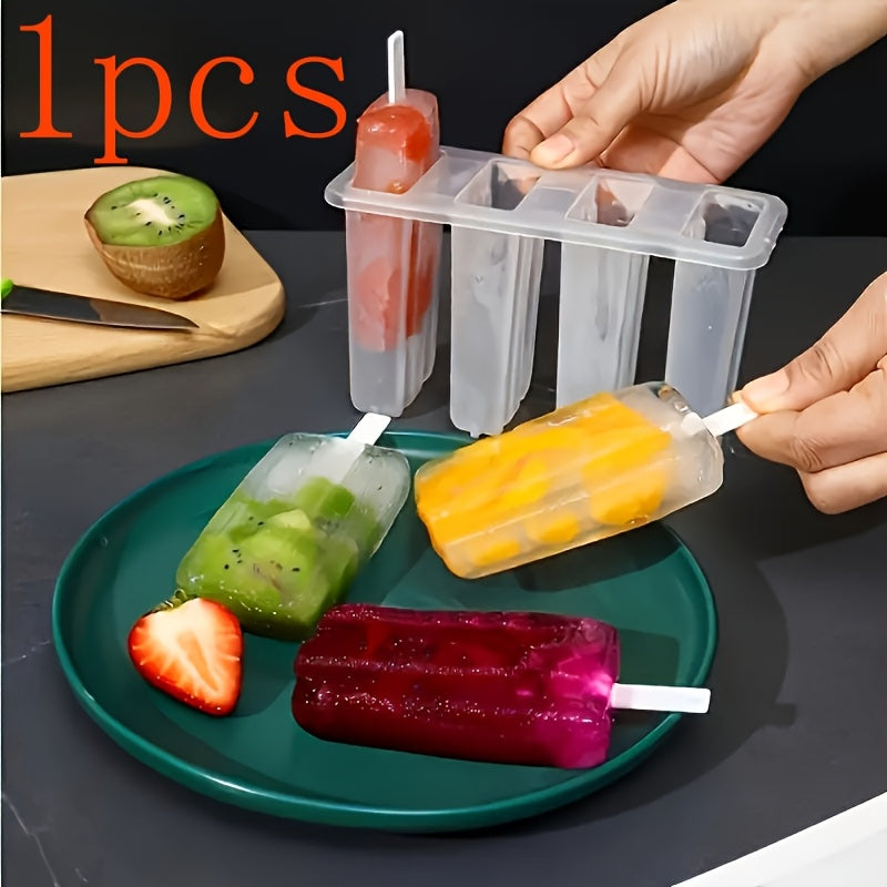 4pcs Ice Cream Mold Set – Reusable DIY Popsicle Maker for Summer Fun