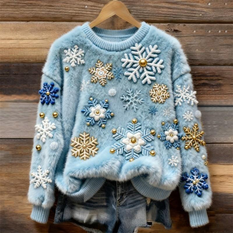 Women's Round-neck Sweatshirt With Faux