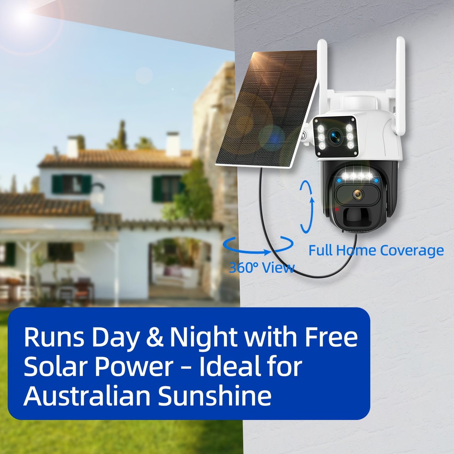 7pcs Hawkray Solar-Powered Wireless Outdoor Security Cameras