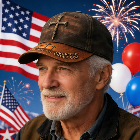 Vintage Distressed Cross Baseball Cap – American Flag Edition