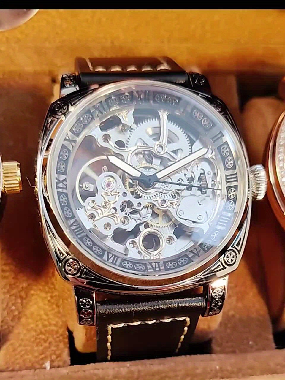 Luxury Golden-Tone Men's Automatic Mechanical Watch
