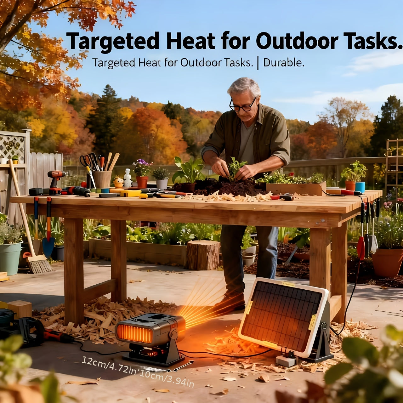 PET Fast Heating Ceramic Heater – Monocrystalline Solar Outdoor Camping Heater