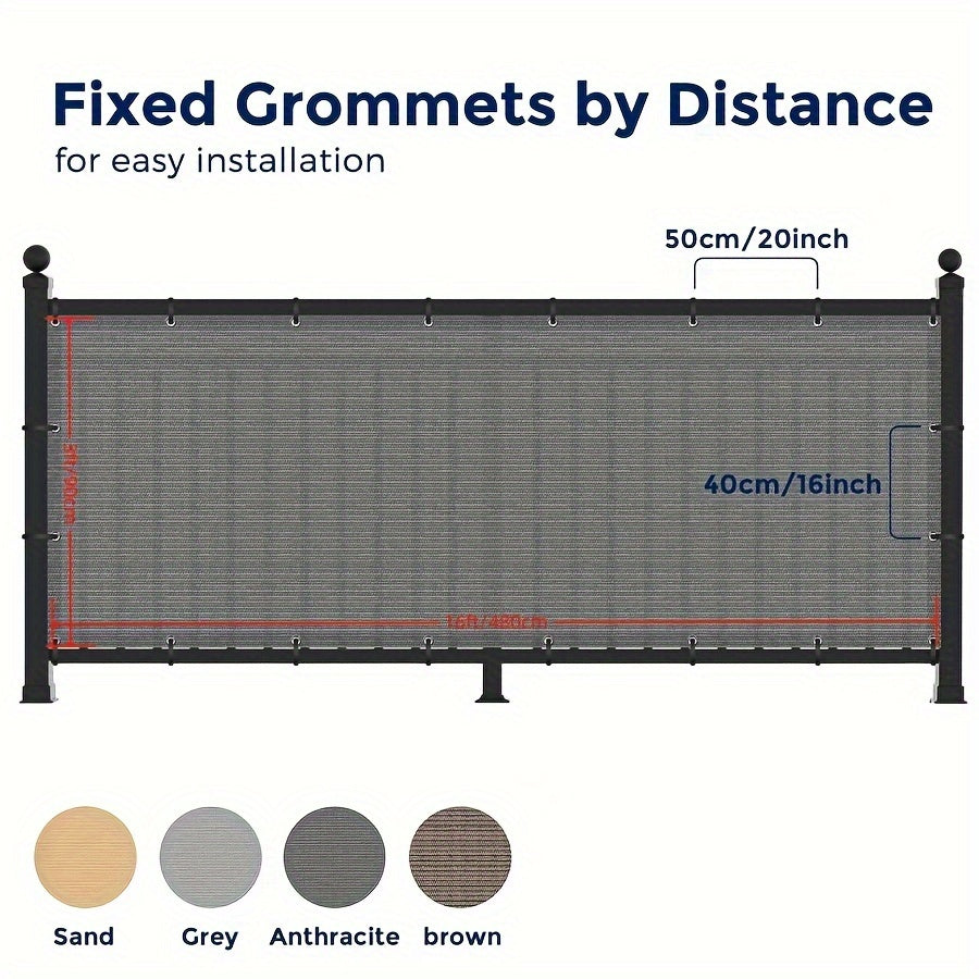 [3x16ft Privacy Screen Fence Cover Net – Windproof, Sun Shade Outdoor Protection]