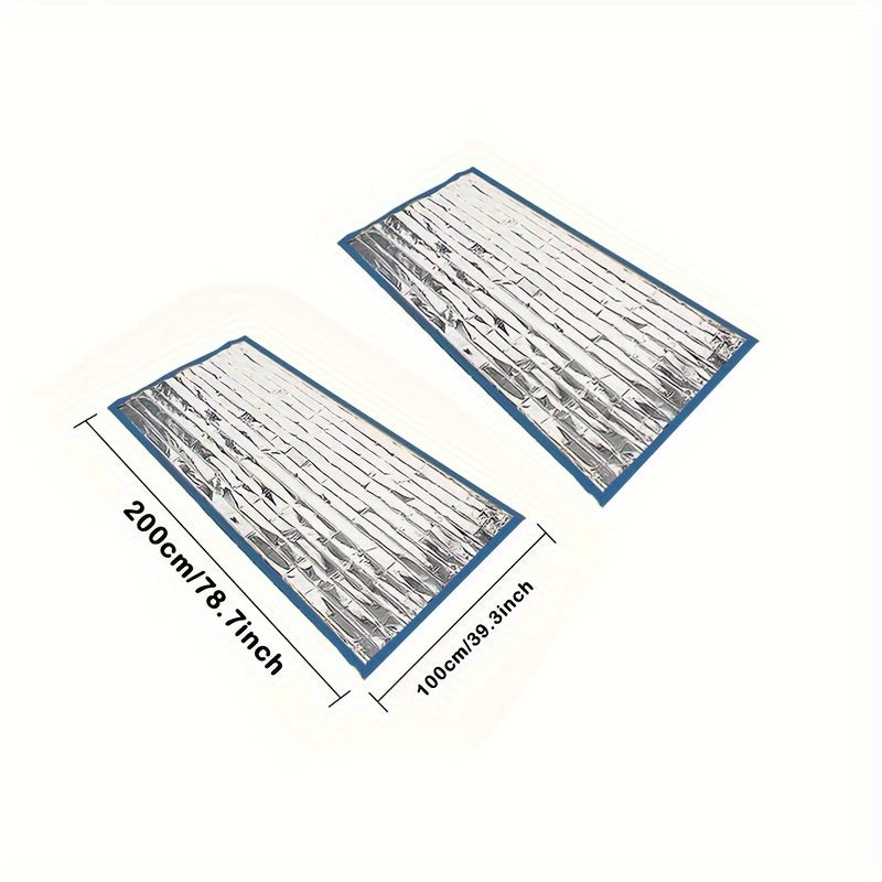 2pcs Emergency Survival Sleeping Bag – Portable Thermal Survival Blanket