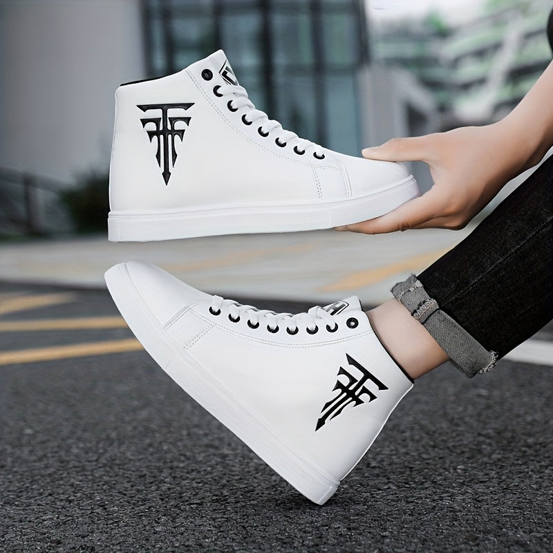 Stylish High-Top Sneakers – Men’s Casual Lace-Up Footwear