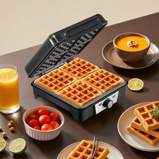 Yabano 4-Slice Belgian Waffle Maker, 1200W