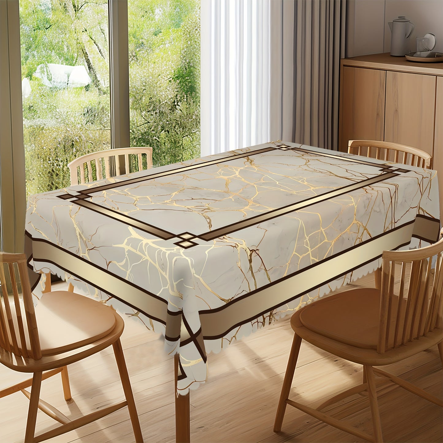 Marble Theme Tablecloth – 1pc (Rectangular & Round Options)