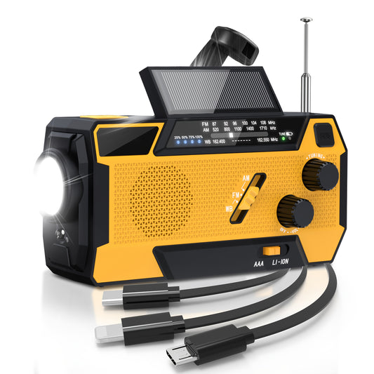 Portable Emergency Radio – AM/FM/NOAA Weather Radio with 7400mWh Lithium Battery