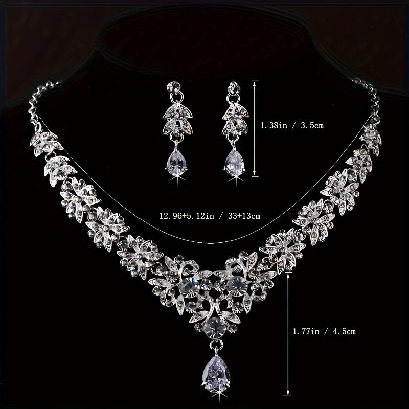 High-End Luxury Crown Necklace & Earring Set – Perfect for Brides and Special Occasions