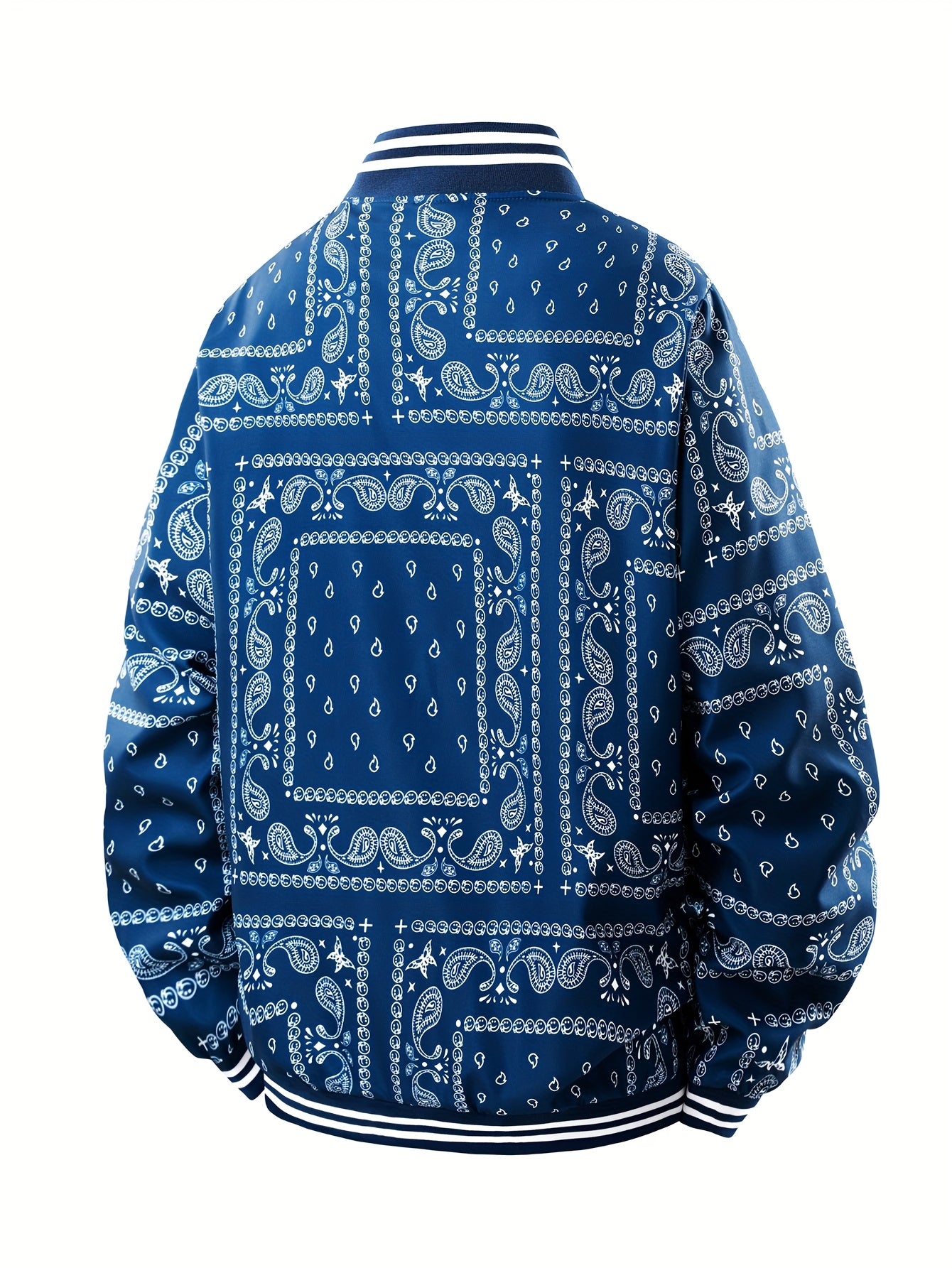 Men’s Vintage-Inspired Paisley Bomber Jacket