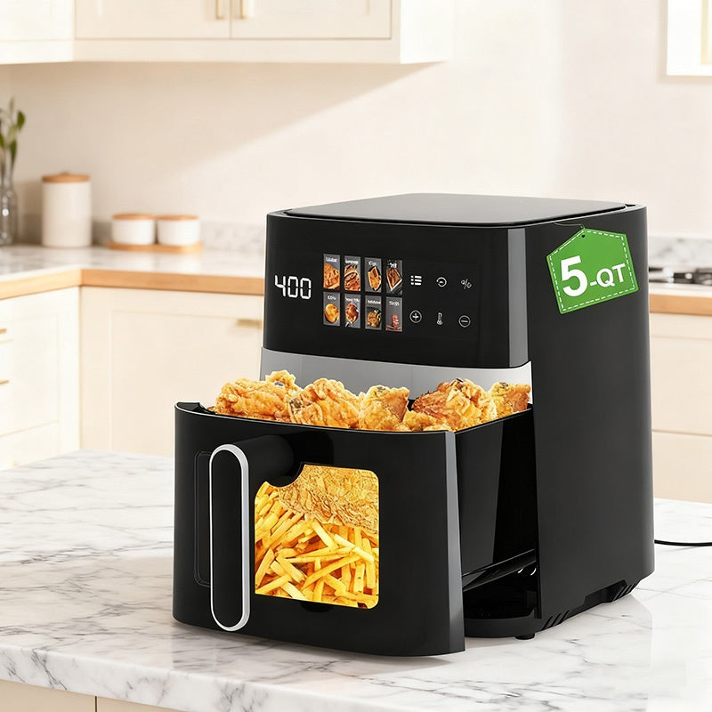 5-Quart 8-in-1 Digital Air Fryer – 1350W Electric Hot Air Oven with LED Touchscreen & 360° Rapid Air Circulation