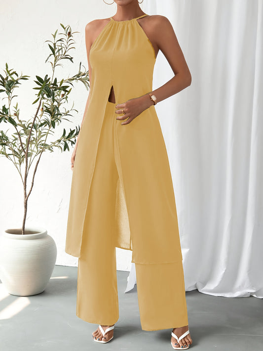 Elegant Casual Solid Color Women's Camisole 2pcs Set