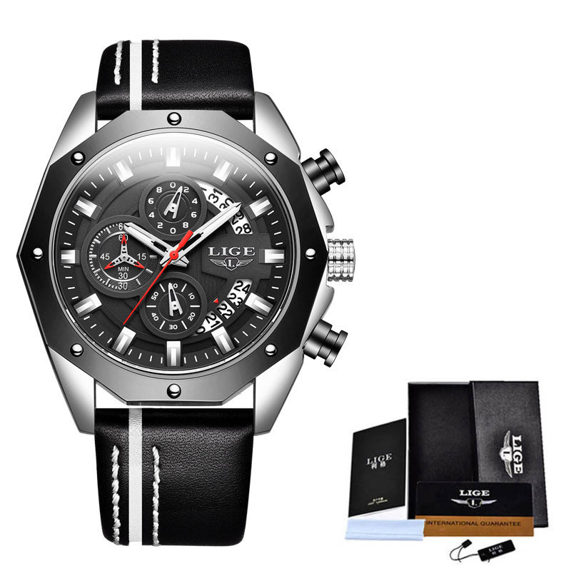 Luxury Men's Sports Watch – Chronograph Quartz with Silicone Band