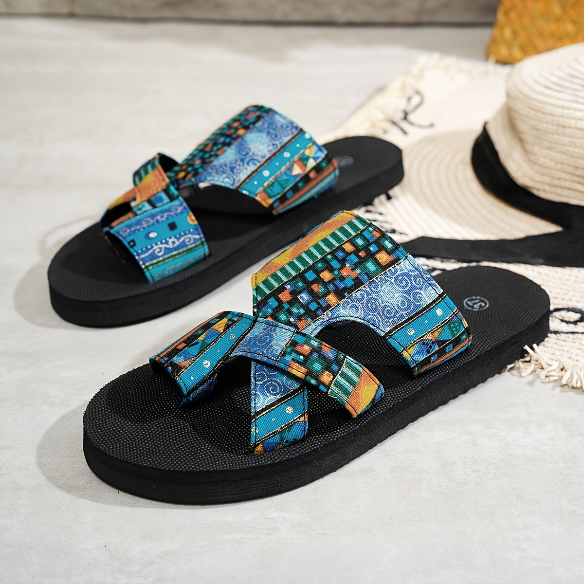 Bohemian Style Women’s Breathable Mesh Open-Toe Slippers