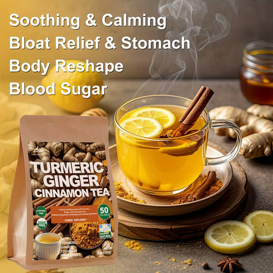 Delicious Turmeric Ginger Cinnamon Tea – 50 Bags