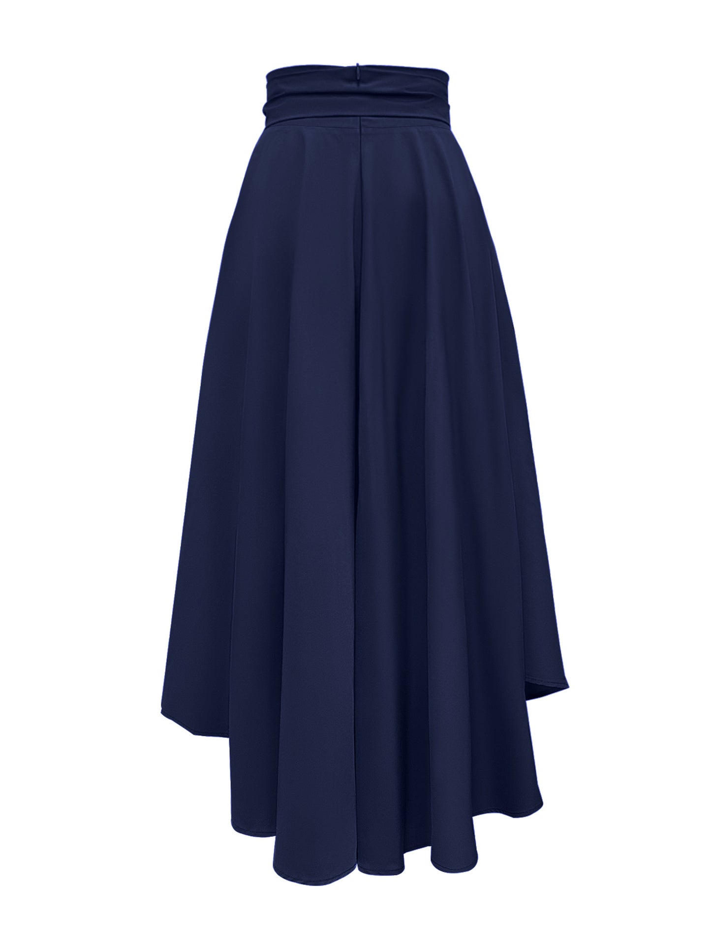 Women's Casual Pleated Skirt with Ruffle Hem and Tie