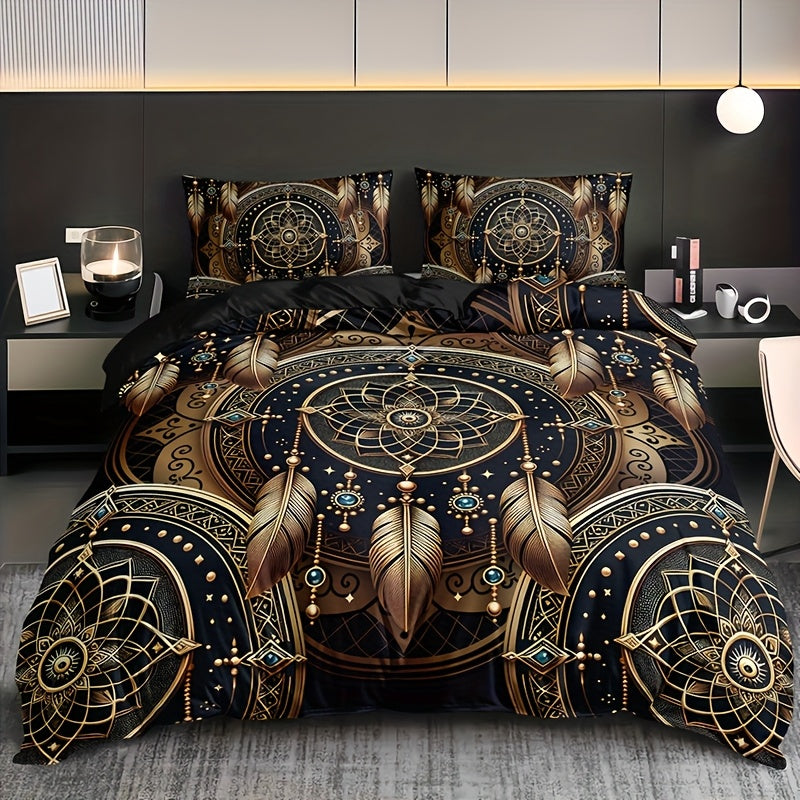 3-Piece Dreamcatcher Feather Tribal Duvet Cover Set
