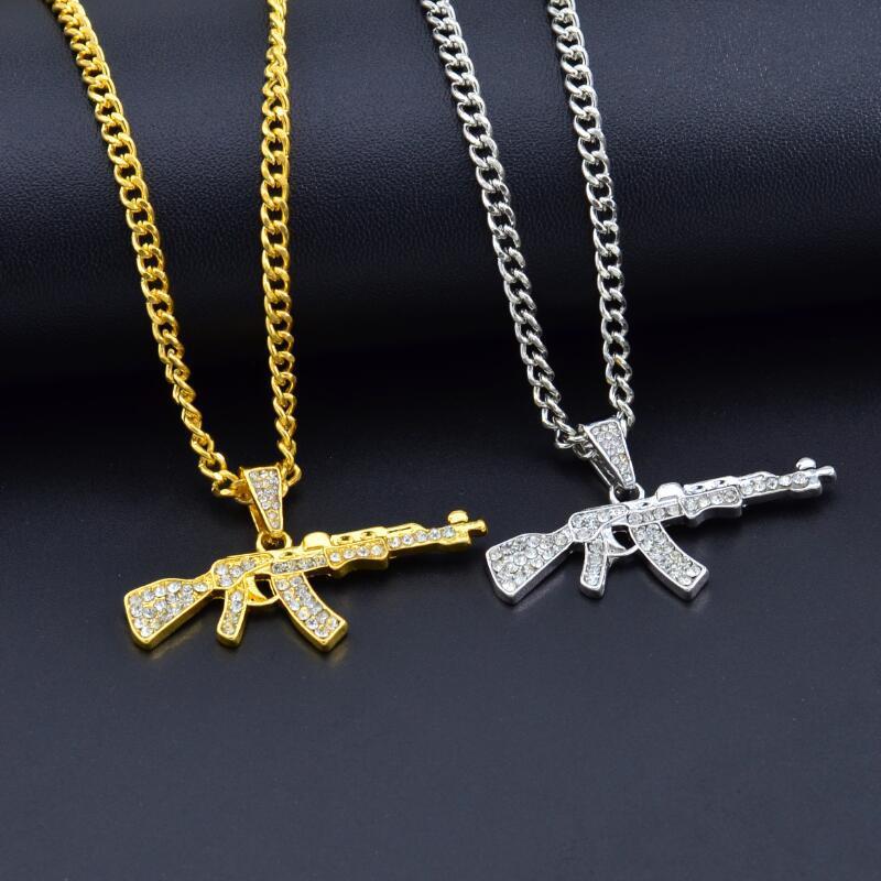 Cool Gothic Gun-Shaped Pendant Necklace for Men