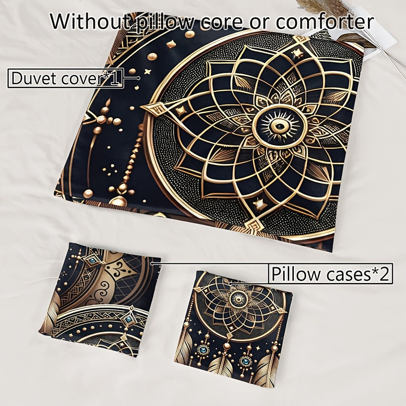 3-Piece Dreamcatcher Feather Tribal Duvet Cover Set