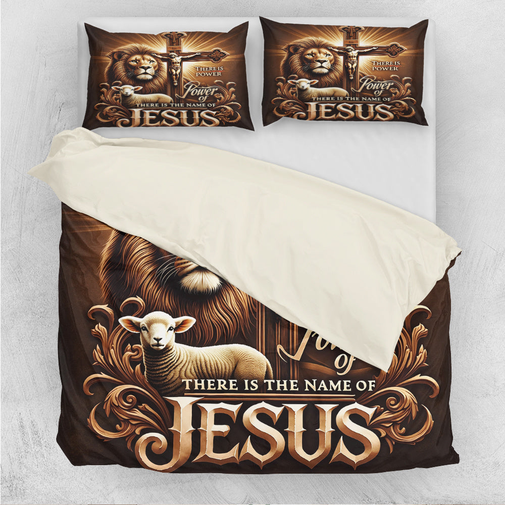 Majestic Lion Cross Jesus Pattern Duvet Cover Set