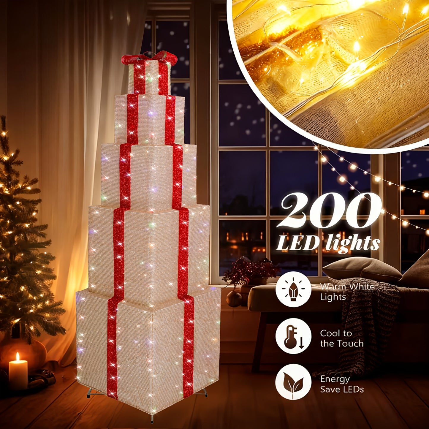 Three Sets of Christmas Luminous and Exquisite Decorative Lights