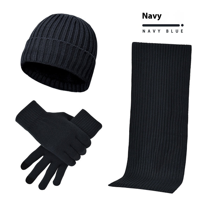 Men's & Women's 3-Piece Winter Set – Thick Knit Wool Hat, Scarf & Gloves