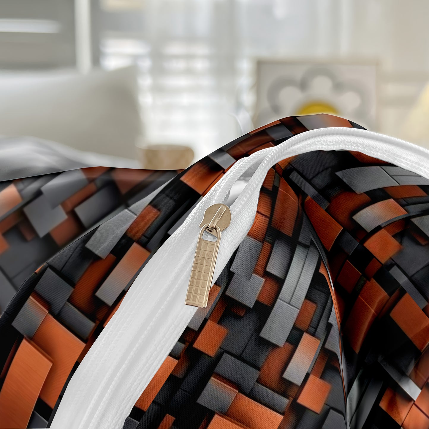 3-Piece Polyester Abstract Space-Themed Duvet Cover Set