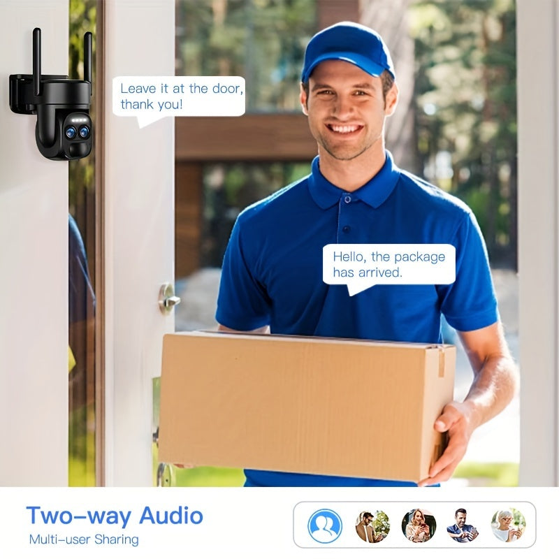 10x Zoom 360° Solar-Powered WiFi Security Camera – 2K FHD
