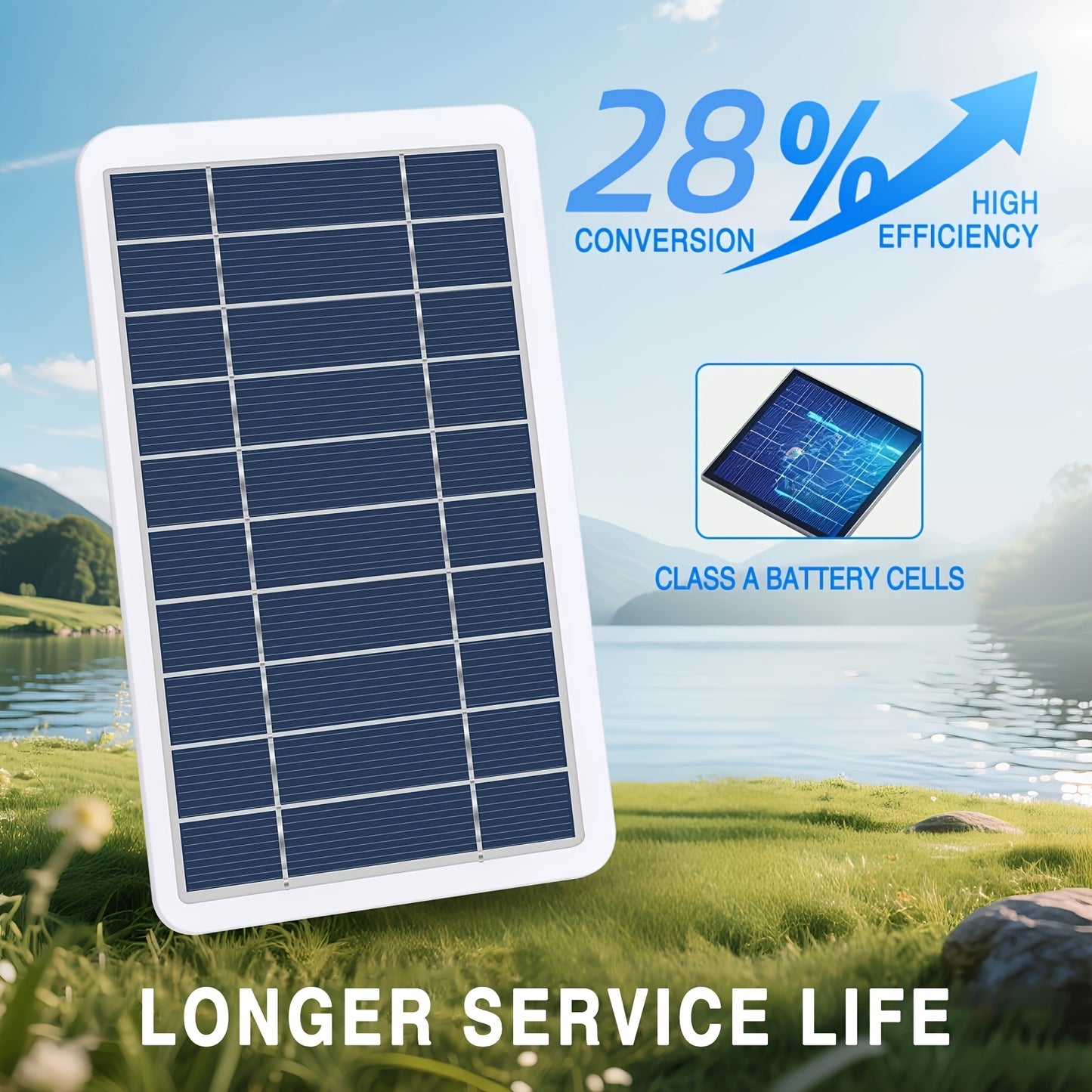 2W Portable Solar Charger with USB – Compact & Lightweight Outdoor Power Solution